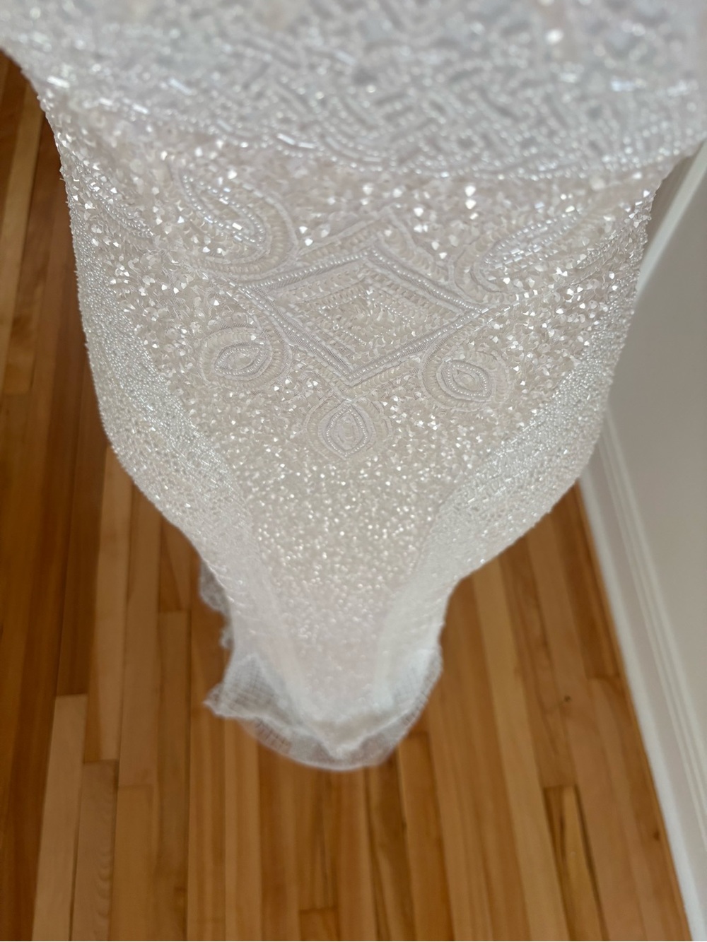 Pearl Beaded White Wedding Gown by Theia - Picture 10 of 11